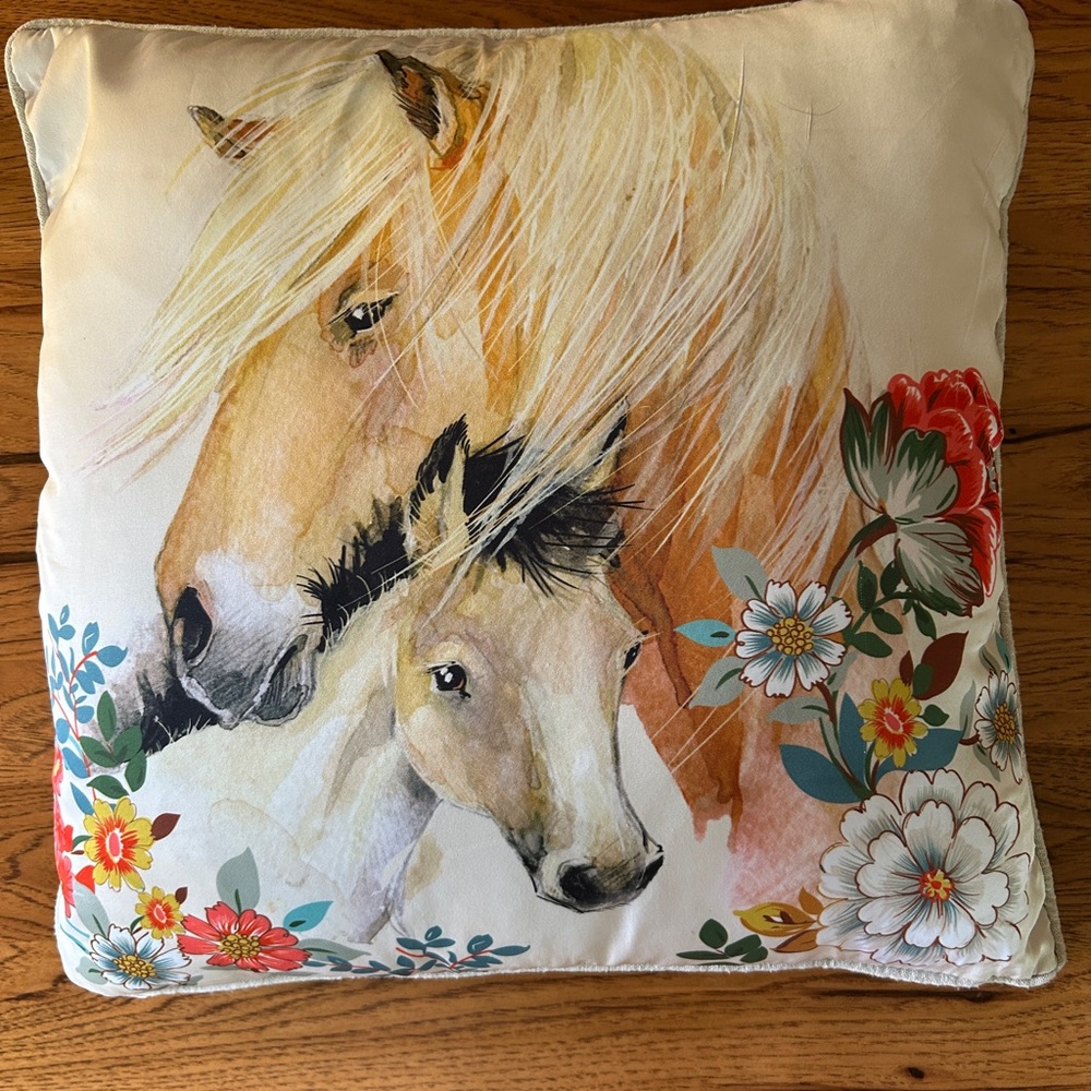 Floral Horse Print Cushion